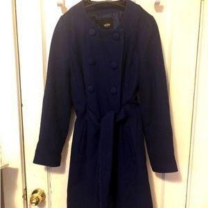 Target mossimo blue wool trench coat sz M